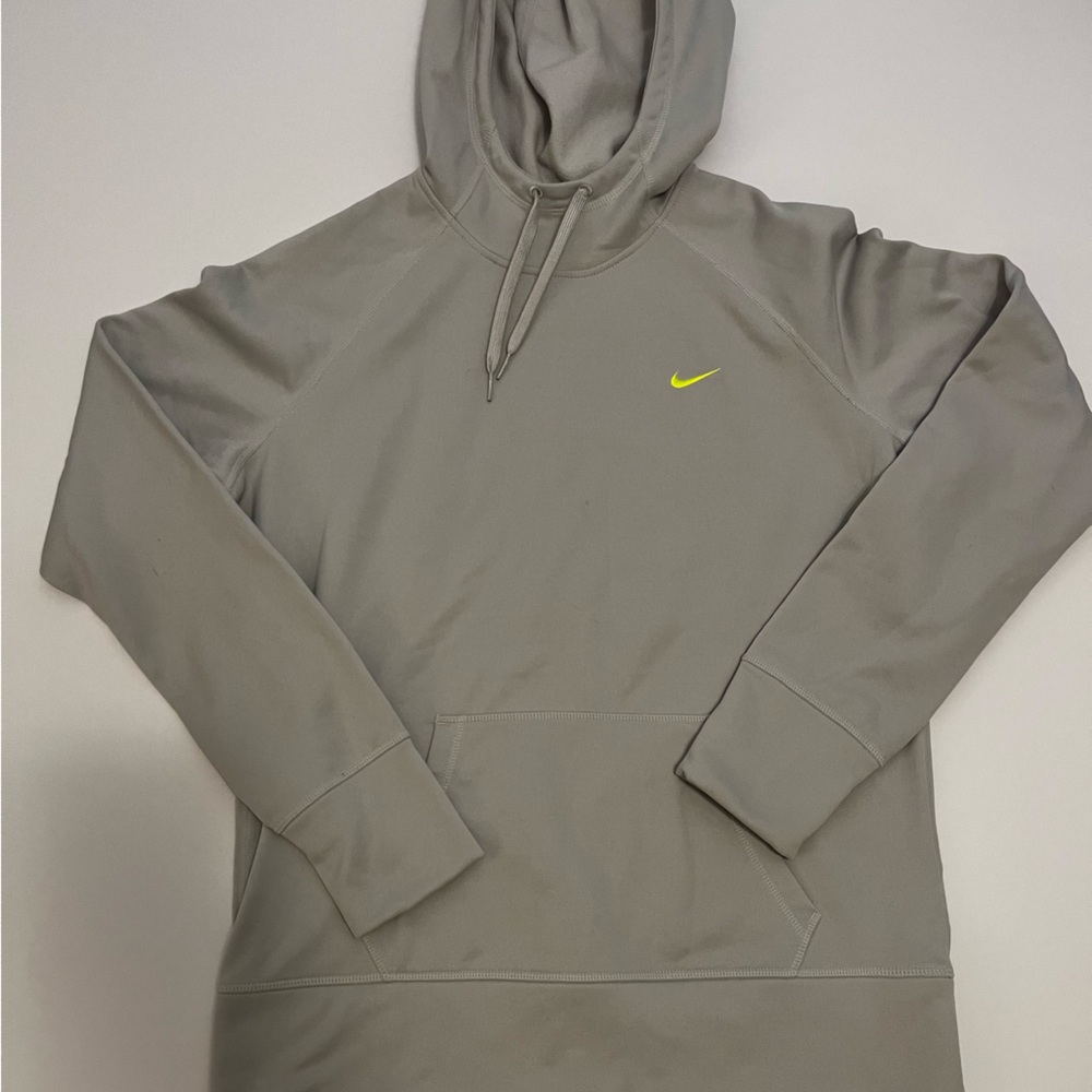 Nike Therma-Fit Gray Hoodie with Neon Accent